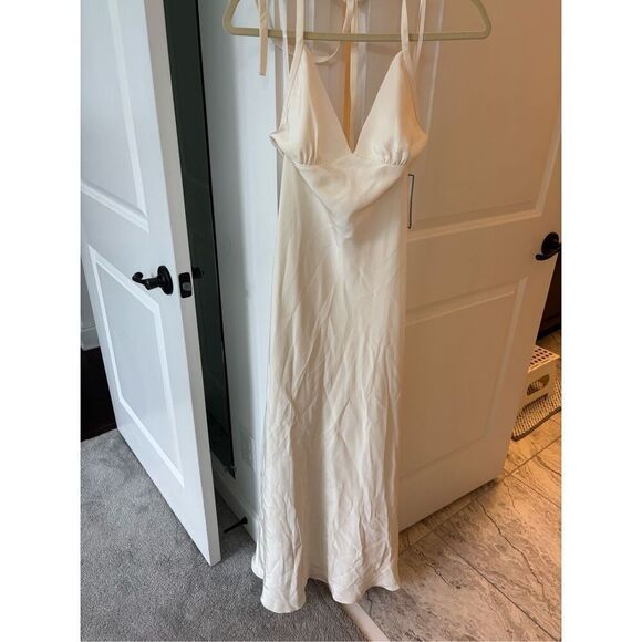 NWT J Crew Special collections ivory silk halter dress, Sz 4, $299 - Picture 1 of 7